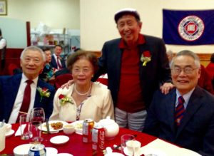 A table at the 2015 Pui-Ching Diamond Anniversary Banquet in Toronto. From left to right: Geoffrey Cheung, Alice Chan-Yip, Paul, and David Chui (Sept. 28, 2015).